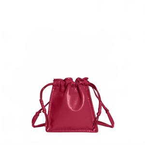 Женская мини-сумка Bowie через плечо из кожи с завязками, цвет фуксия Lemiz