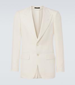 Блейзер Shelton из шерсти, шелка и льна Tom Ford, белый