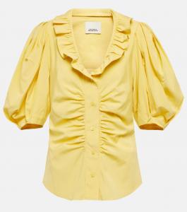 Блузка из шелка и хлопка Catalia Isabel Marant, Light Yellow