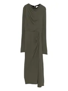 Платье миди с длинными рукавами Erdem, зеленый