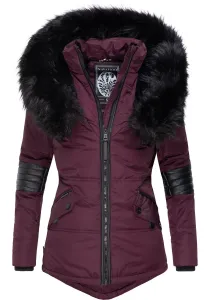 Зимняя куртка Navahoo "Нирвана" с капюшоном, элегантная стеганая куртка с воротником из черного искусственного меха, красный