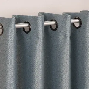 Штора на люверсах с мелкими зигзагообразными линиями, затемняющая, светло-синяя, черная, 140x260 см Schöner-Leben