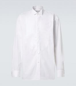 Рубашка-смокинг свободного кроя из хлопкового поплина Dries Van Noten, белый