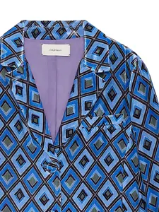 Жакет с геометрическим узором и пуговицами Maliparmi, синий