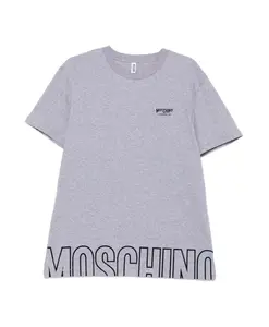 Повседневная футболка с вышитым логотипом, серая. Moschino, серый