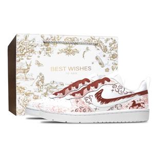 Кожаные низкие скейтерские кроссовки для детей унисекс Nike, brick красный