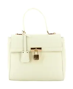 Белая сумка через плечо из искусственной кожи с цветным ремешком. Fracomina, белый