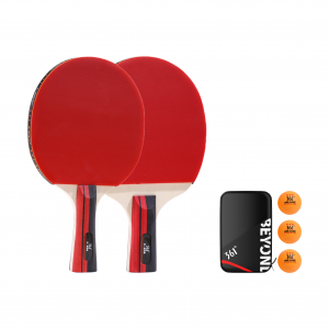 Ракетка для настольного тенниса Level 3 Double Sided Inverted Rubber, Fast Attack Combined With Arc Circle, подходящий стиль игры 361°, 3-star red black, long handle shakehand grip 1 pc+red black, short handle penhold grip 1 pc