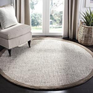 Ковер SAFAVIEH, 183 x 183 см, Abstract Collection, Brown & Ivory, ручной работы из шерсти, идеален для помещений с высокой проходимостью в гостиной, спальне (ABT220D)