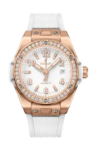 Часы Hublot Big bang one click king gold с белыми бриллиантами 33 мм