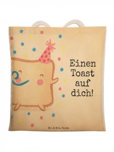 Mr. & Mrs. Panda Сумка для покупок с дизайном Toast Party и надписью белого цвета