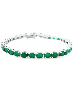 Браслет с овальным сапфиром (11-3/4 карата) из стерлингового серебра (также доступен в изумрудном цвете) Macy'S, emerald