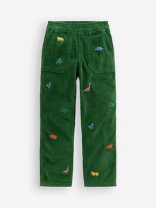 Детские вельветовые брюки на резинке с вышивкой Mini Boden, Multi