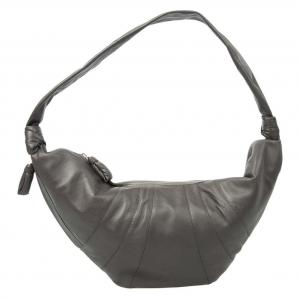 Lemaire Большая женская сумка через плечо из овчины тёмно-коричневого цвета