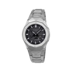 Часы Casio G-Shock Analog-Digital 2100 Series, арт. GA-2100-1A1, серебристый/черный/серебристая шкала