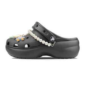 Crocs Классические платформенные клоги женские черно-синие, цвет Black