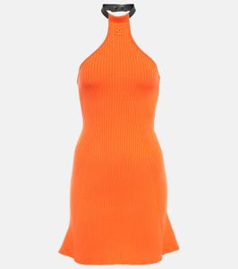 Мини-платье из ребристой вязки с халтером Courrèges, Sunset
