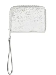 Компактный кошелек на молнии Courrèges, серебристый