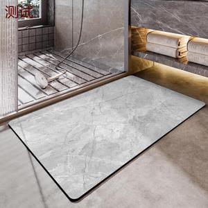 Dajiang Ковер 43x80 см из диатомита, быстросохнущий, нескользящий, для ванной комнаты, 2 шт в наборе, светло-серый