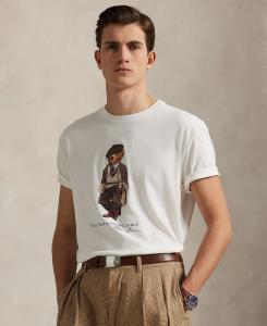 Мужская классическая футболка-поло с изображением медведя Polo Ralph Lauren, Deckwash White
