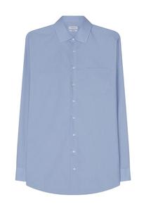 Рубашка деловая, нагрудный карман, стандартного кроя, без глажки, мужская seidensticker, светло-синий