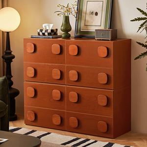 Lin'S Home Furnishing Комод для спальни настенный из массива дерева серии luoman, 4 ящика, цвет walnut