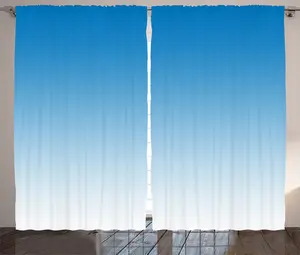 Штора ABAKUHAUS Ombre Rustic, Небесный пейзаж для любителей синего, присборенная ленточная штора для спальни с петлями и крючками, 280 x 245 см, сине-белая Abakuhaus