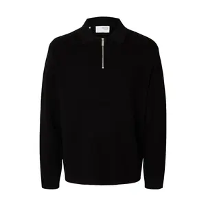 Свитер Selected Teller Relaxed Fit half zip, черный