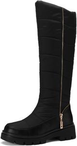 Женские осенне-зимние сапоги с плюшевой подкладкой, теплые, водонепроницаемые, для походов на открытом воздухе, с нескользящей подошвой, высокие до колена, подходят для льда и снега, зимние, для повседневных поездок NEGYANME, Black