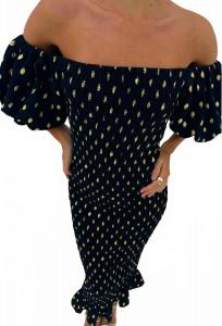 Платье миди Jojo с открытыми плечами черного цвета Never Fully Dressed, черный