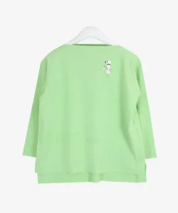 Вязаный свитер с вырезом-лодочкой и разрезом по низу Studio Picone, цвет Green(059)