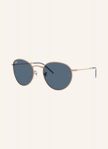 Солнцезащитные очки rb0103s круглые реверс Ray-Ban, цвет 92023A - ROSEGOLD/BLAU