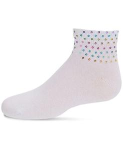 Разноцветные носки-браслет из хлопковой смеси с пайетками для маленьких девочек MeMoi, White