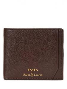 Кожаный бумажник с логотипом из фольги Ralph Lauren, Dark Brown