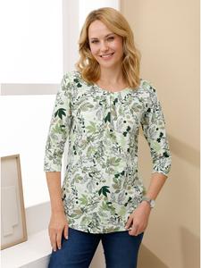 Sieh an! Футболка с длинными рукавами, с принтом эвкалиптово-бежевого цвета