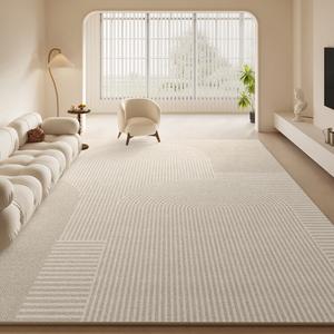 Saipos Ковер 180х250 см из ПВХ, моющийся, для гостиной, в кремовом стиле, Tianjin Cloud Face - 17720