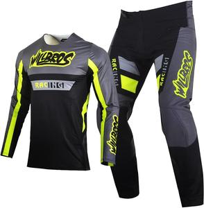 Комплект мотокроссовой экипировки (джерси и штаны) для гонок на внедорожных мотоциклах (MX Enduro), защитная экипировка для мотоциклистов и любителей мотокросса Willbros, Black Gray Yellow
