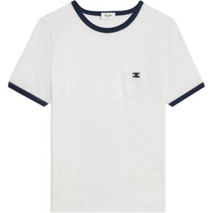 Футболка с вышитым логотипом CELINE, белый