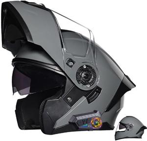 Шлем мотоциклетный ACLFFSHO Bluetooth женский, серый