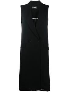 Karl Lagerfeld длинный двубортный жилет с заостренными лацканами, черный