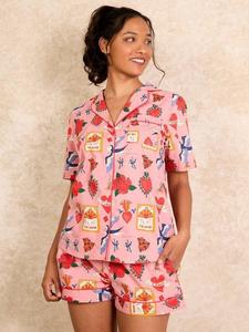 Комплект пижамы Mon Coeur Shortie Their Nibs, Light Pink