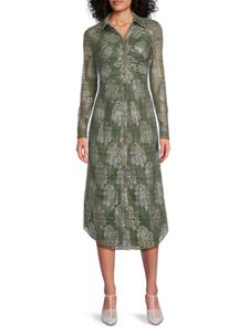 Платье-миди с принтом Wyatt Ramy Brook, зеленый