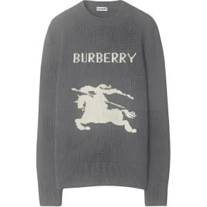 Джемпер с интарсией Equestrian Knight Burberry, серый