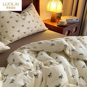 LUOLAI HOME Комплект постельного белья 4 предмета, простыня на резинке, 150 см