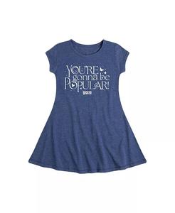 Популярное платье с графическим рисунком и рукавами-крылышками для маленьких девочек Wicked, синий