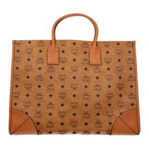 MCM Мюнхен искусственная кожа сумка комбинированная женская большая коричневая и коньячная