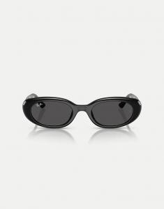 Солнцезащитные очки Ray-Ban Rb4441d прямоугольной формы с серыми линзами в черном цвете