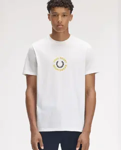 Мужская футболка с коротким рукавом и круглым вырезом Fred Perry, белый