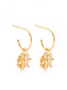 Серьги-кольца с подвесками в виде ромашек Wouters & Hendrix, золотой