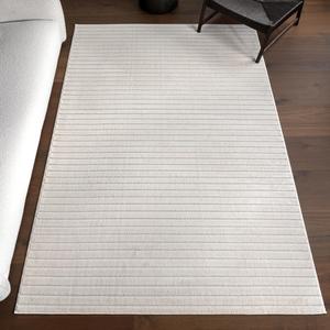 Ковер nuLOOM, 201 x 275 см, Amasha Striped для помещений и улицы в гостиную, патио, террасу, крыльцо, кухню, Amasha Cream